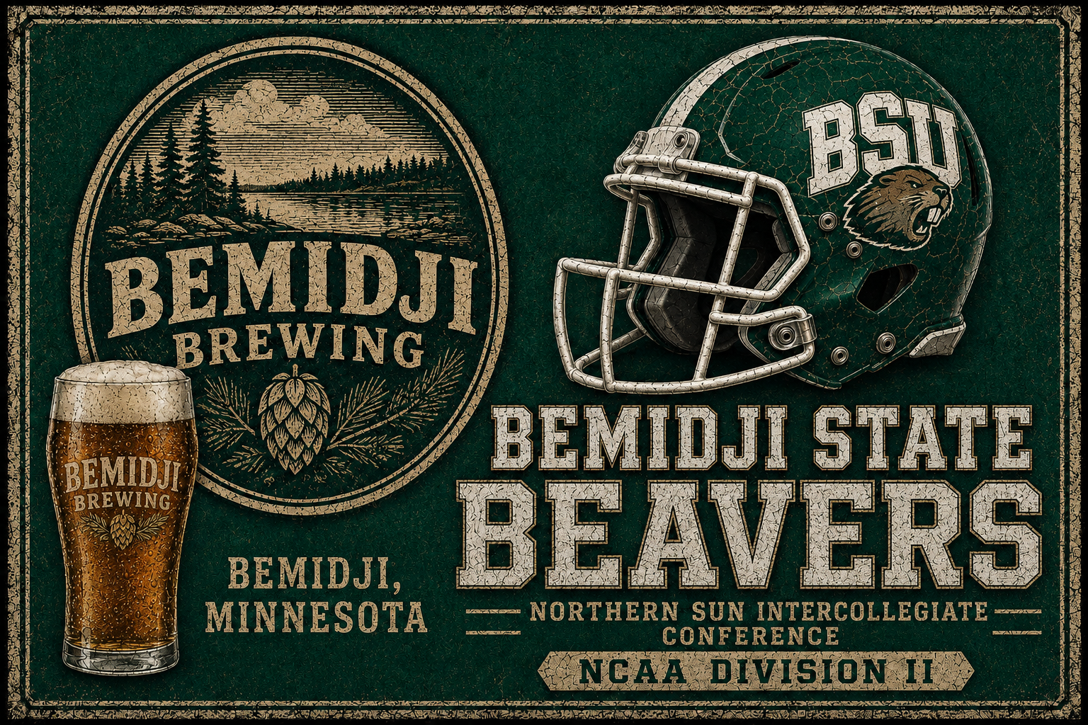 Bemidji State Beavers Vintage-Style Sports Wall Art