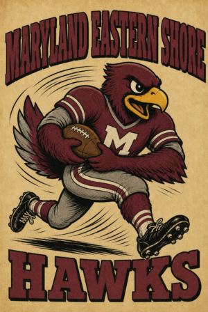 Maryland Eastern Shore Hawks Football Poster-Style Wall Art