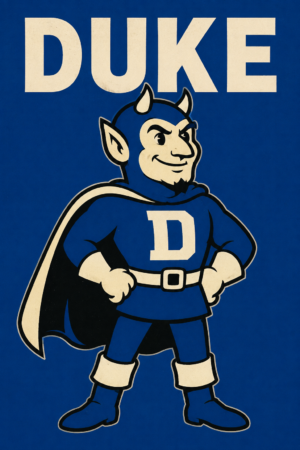 Duke Devil Mascot Graphic Wall Art Print