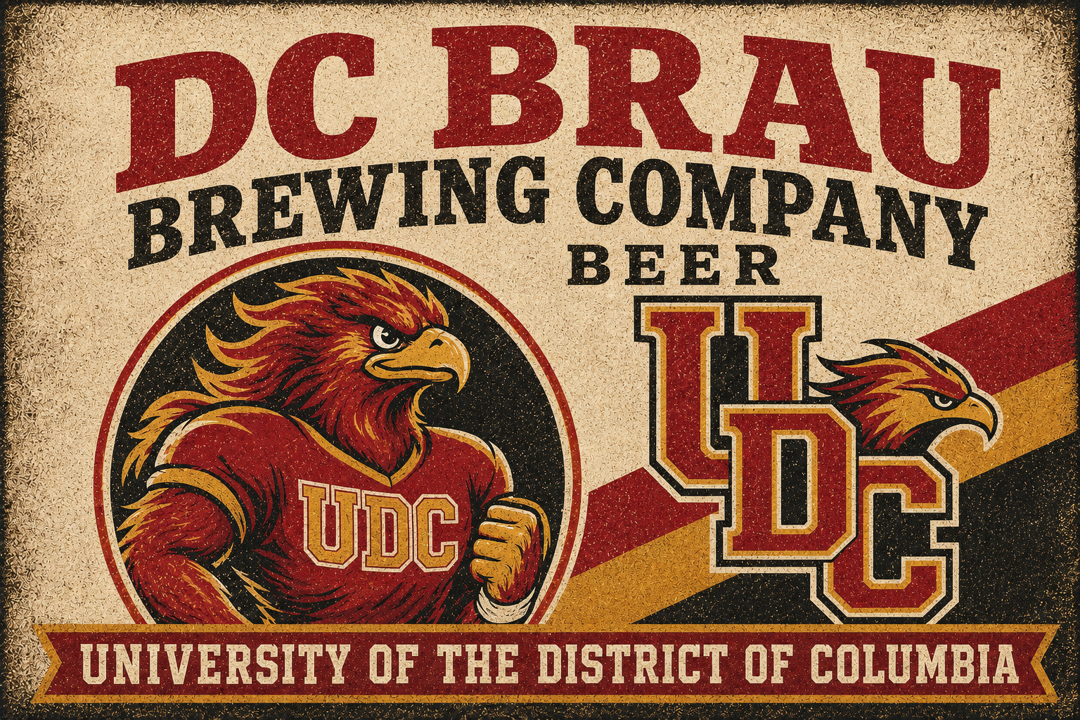 Vintage-Style UDC Brewing Company Eagle Wall Sign