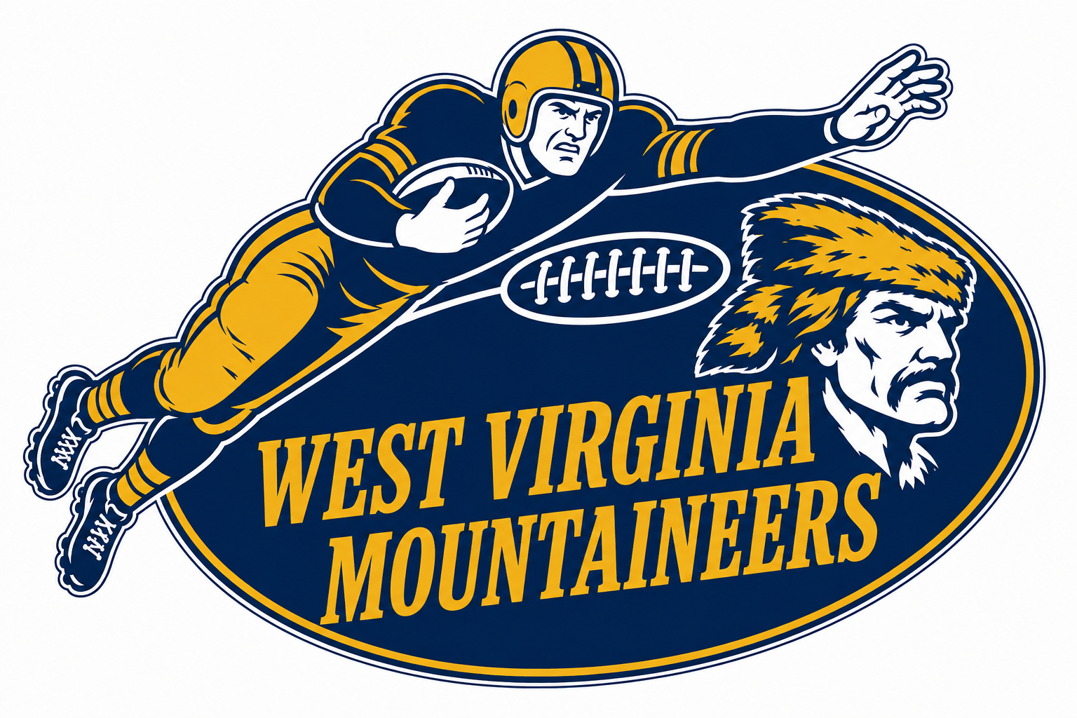 West Virginia Mountaineers Football Player and Mountaineer Wall Art