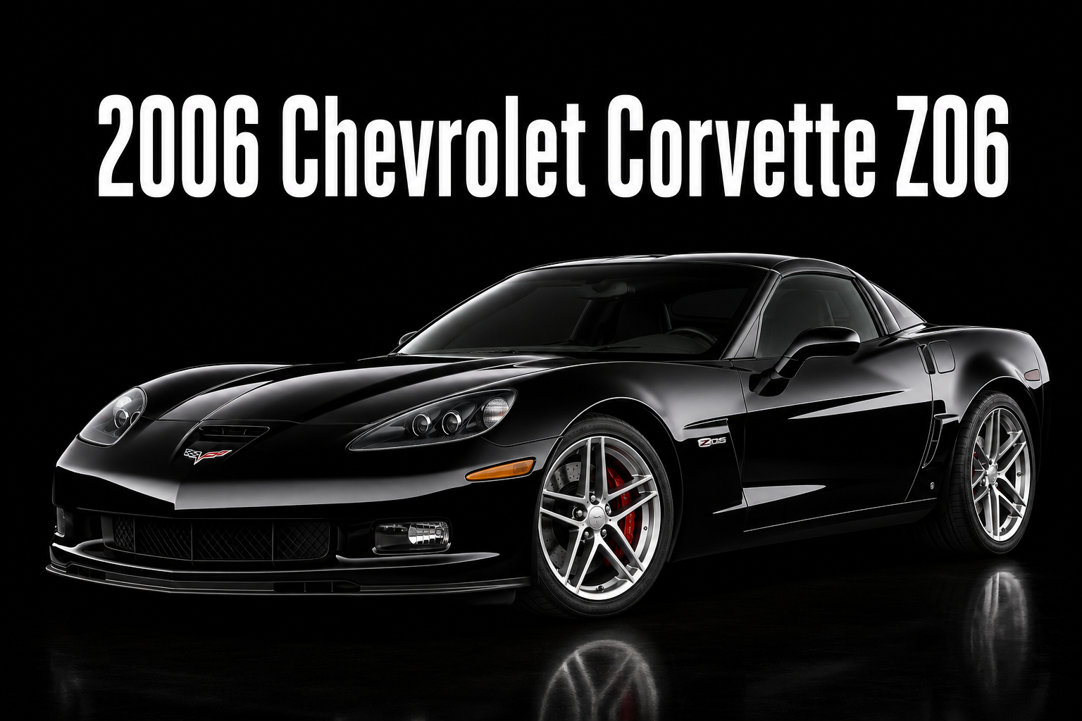 2006 Chevrolet Corvette Z06 Black Sports Car Wall Art