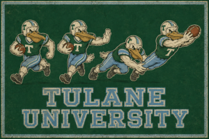 Tulane Green Football Ducks Vintage-Style Wall Art