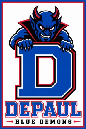 DePaul Blue Demons Horned Mascot P Wall Art