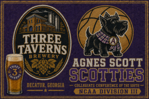 Three Taverns Brewery Agnes Scott Scotties Illustrated Wall Art