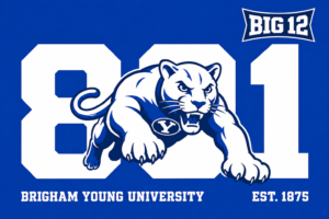 Brigham Young University Cougar Big 12 Blue Graphic Wall Art