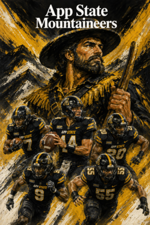 App State Mountaineers Football Mountain Artwork