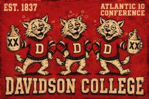 Davidson College Coyotes Atlantic 10 Vintage-Style Wall Art