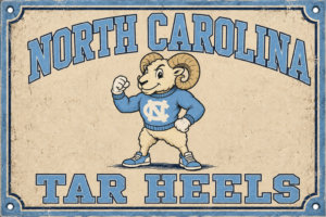 North Carolina Tar Heels Ram Vintage-Style Wall Sign