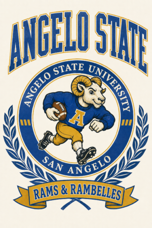 Angelo State Rams & Rambelles Ram Football Graphic
