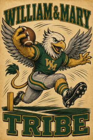 William & Mary Tribe Eagle Football Wall Art