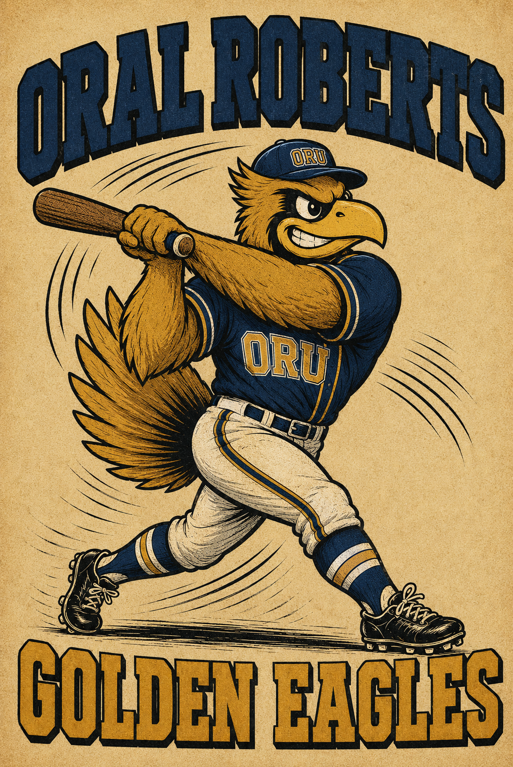 ORU Golden Eagles Baseball Eagle Wall Art