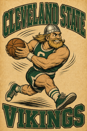 Cleveland State Vikings Basketball Viking Wall Art