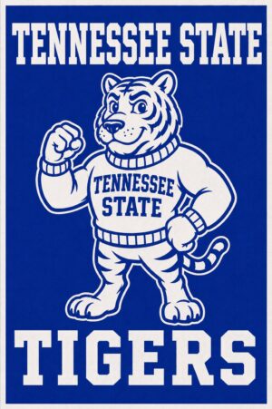 Tennessee State Tigers Blue and White Tiger Wall Art