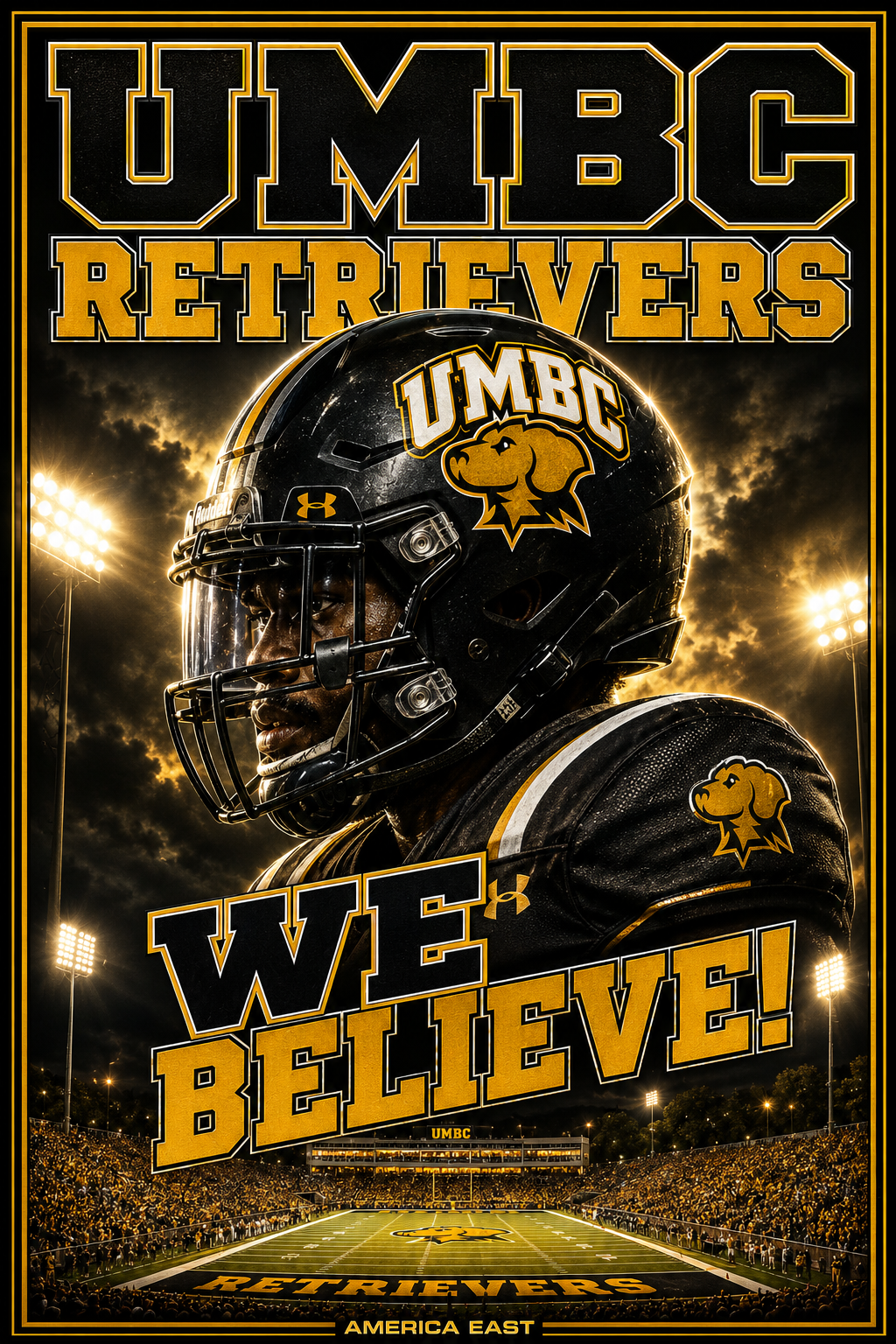 UMBC Retrievers We Believe Football Wall Art