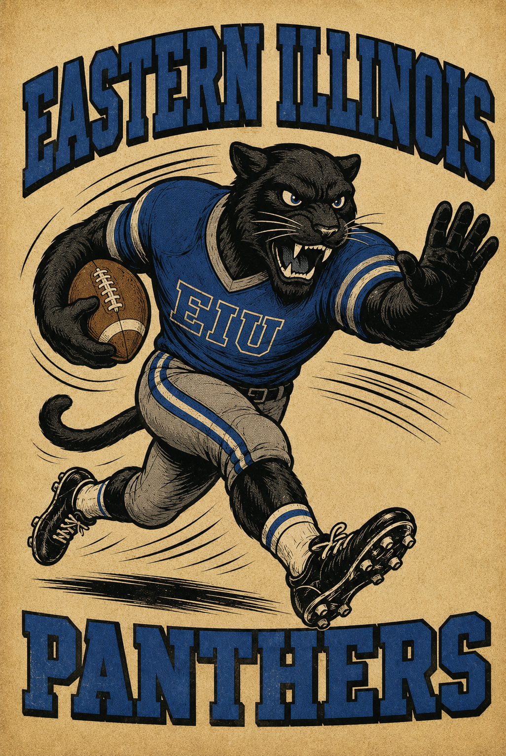 Eastern Illinois Panthers Football Player Printed Wall Art