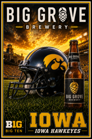 Big Grove Brewery Iowa Hawkeyes Football Wall Art