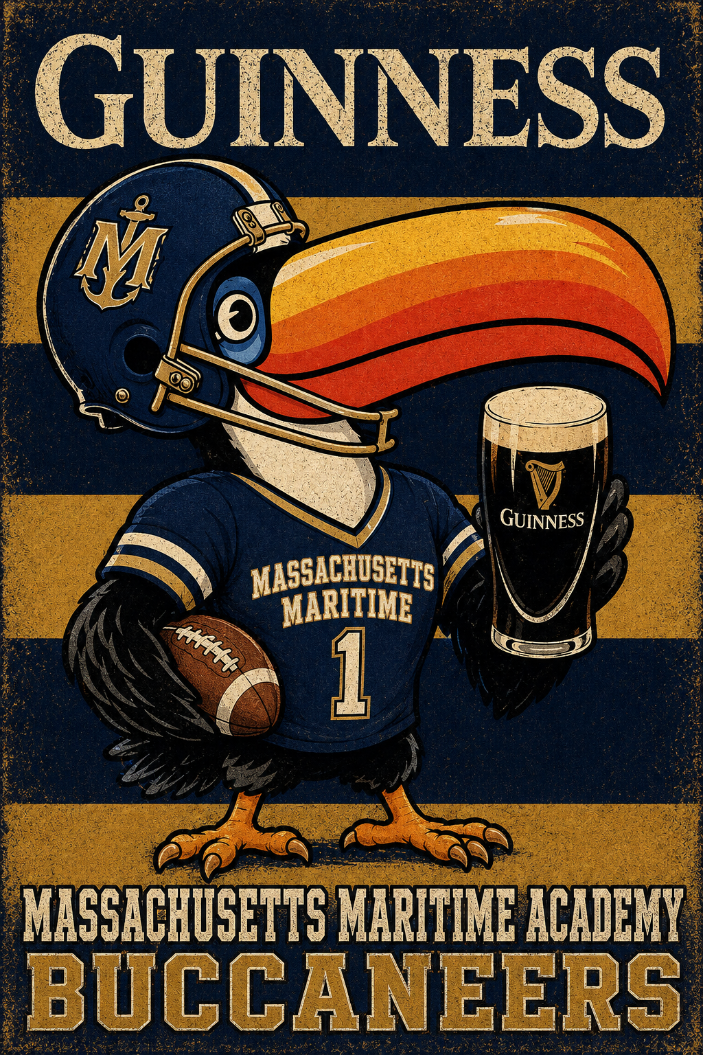 Guinness Maritime Football Mascot Poster Design