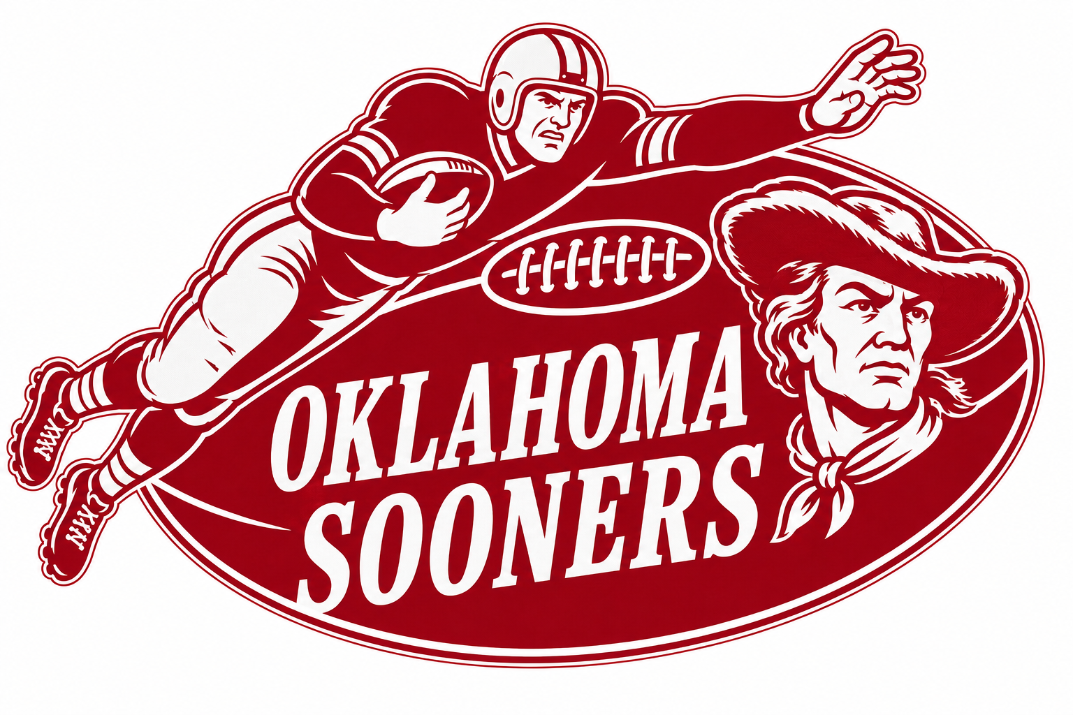 Oklahoma Sooners Red and White Football Graphic Wall Art