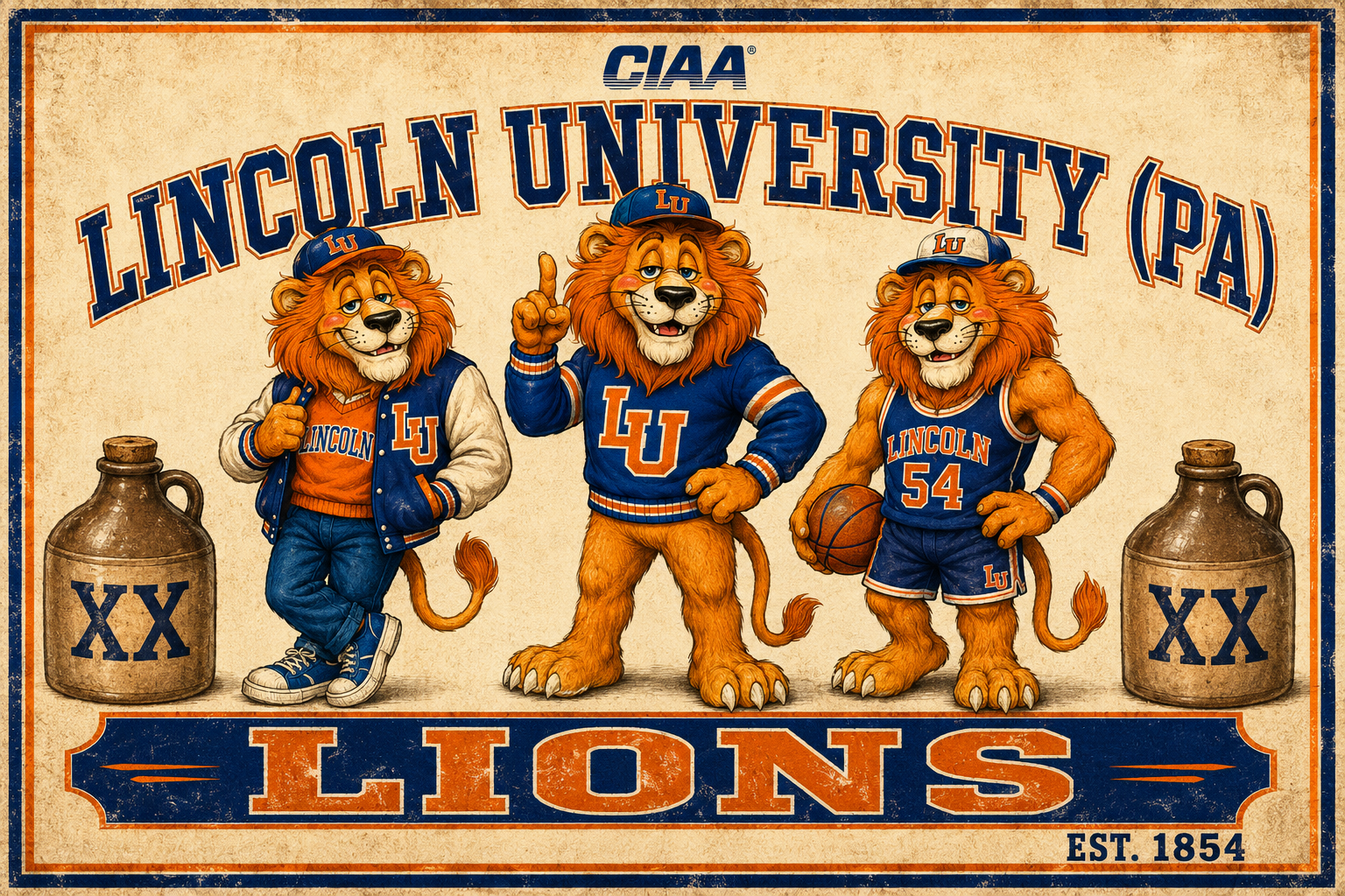 Lincoln University PA Lions Vintage-Style Wall Art