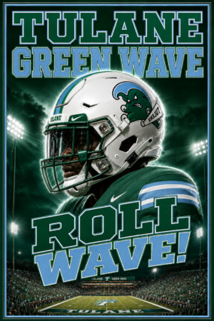 Tulane Green Wave Football Helmet Stadium Wall Art