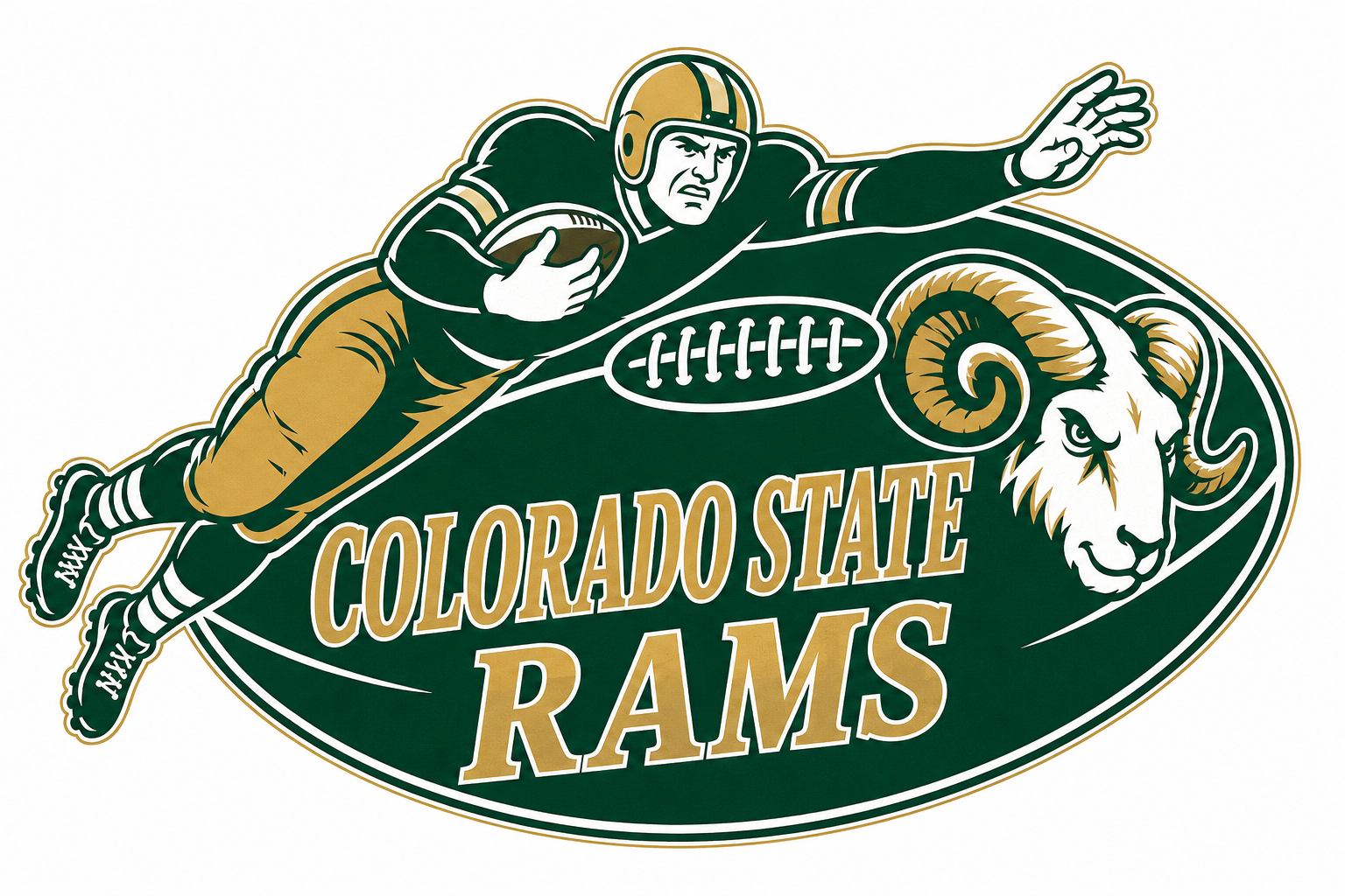 Colorado State Rams Football Player and Ram Wall Art