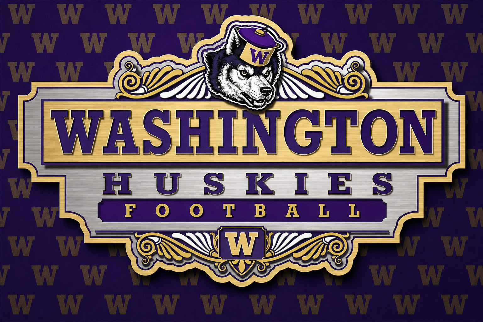 Washington Huskies Football Decorative Wall Art