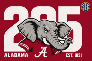 Alabama Elephant 2015 Crimson Sports Wall Art Design