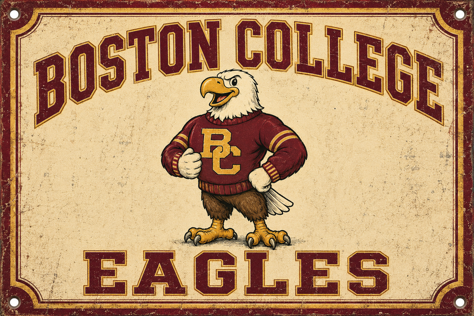 Boston College Eagles Vintage-Style Eagle Wall Sign