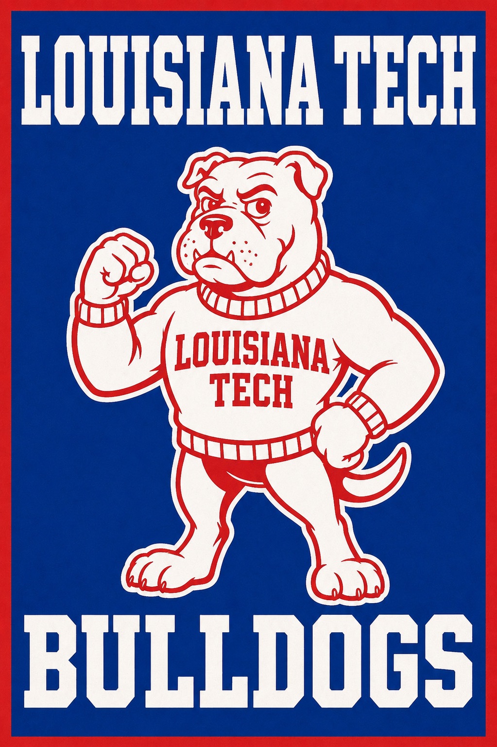 Louisiana Tech Bulldogs Bulldog Graphic Wall Art