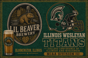 Ill Beaver Brewery Illinois Wesleyan Titans Vintage Wall Art