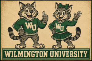 Wilmington University WI Wildcat Mascots Vintage-Style Wall Art