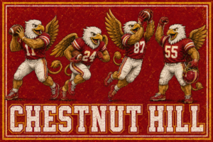 Chestnut Hill Eagle Football Vintage-Style Wall Art