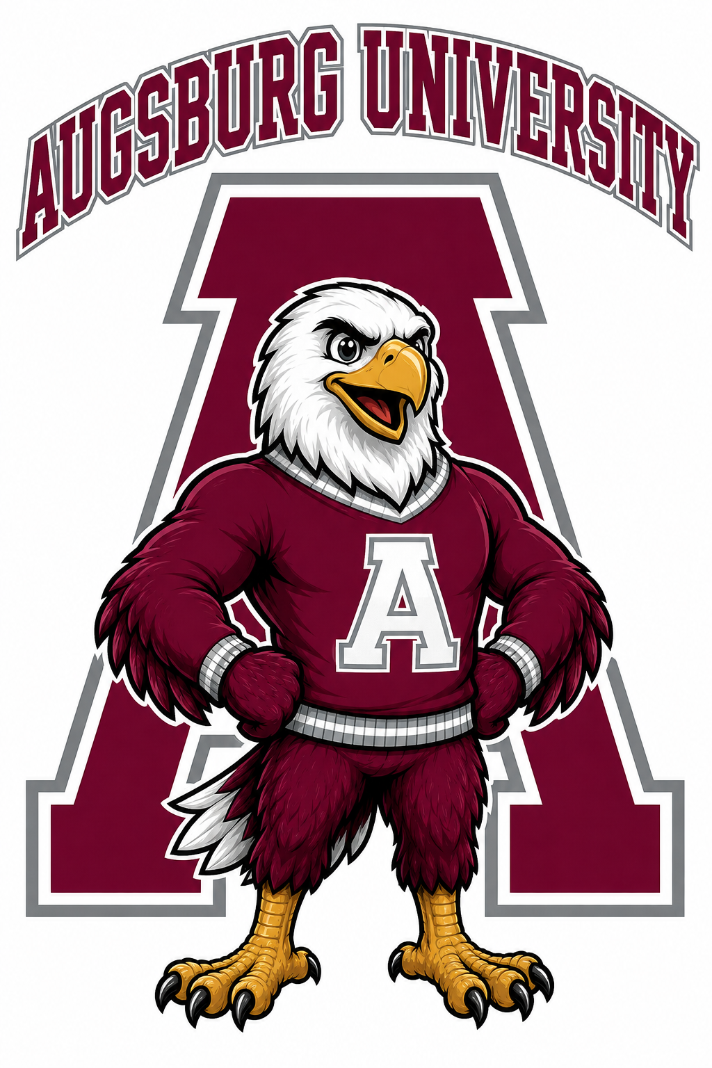 Augsburg University Eagle Mascot Maroon A Design
