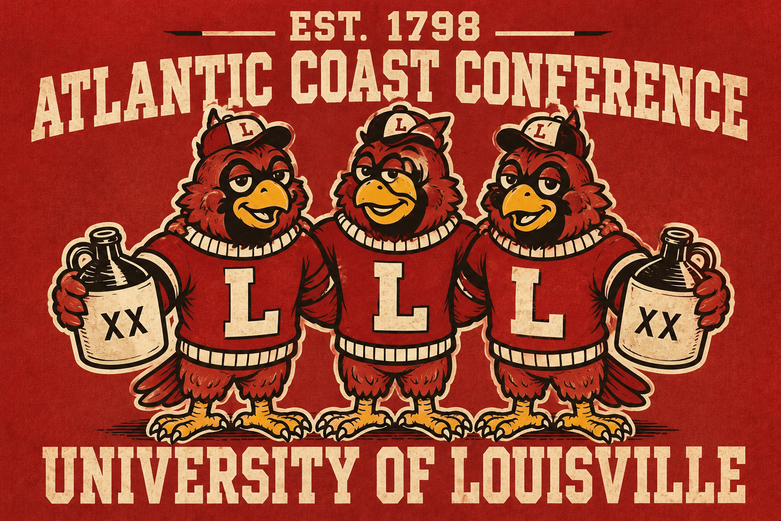 University of Louisville Cardinals Atlantic Coast Conference Wall Art