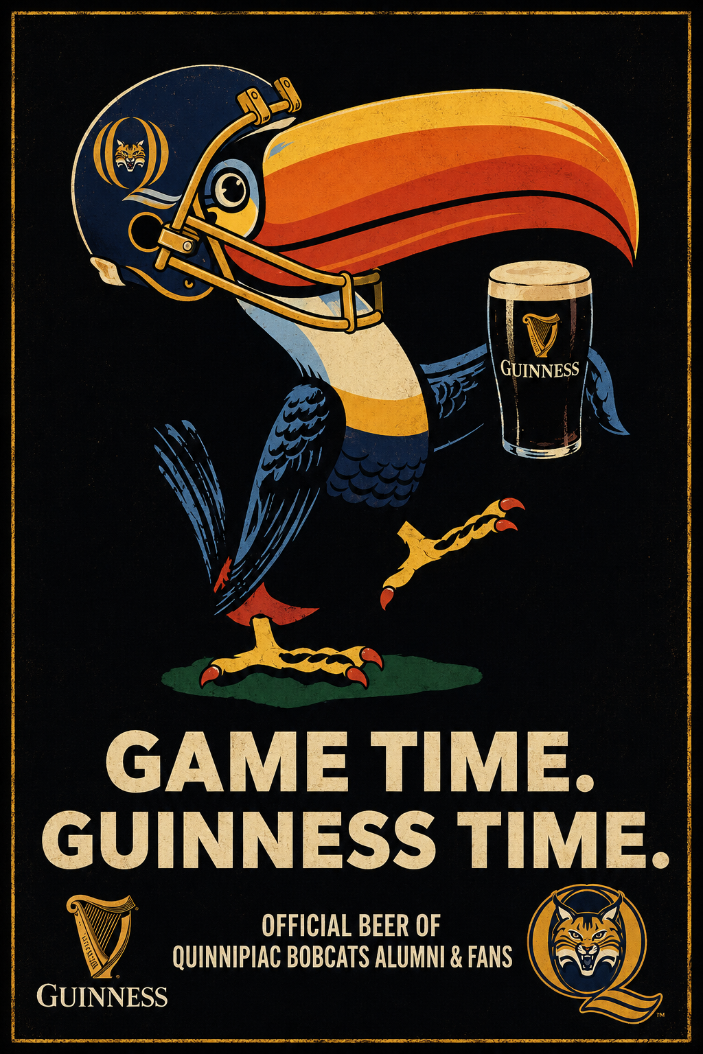 Guinness Time Bobcat Beer Poster Wall Art
