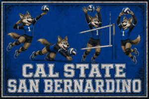 Cal State San Bernardino Wolf Volleyball Wall Art