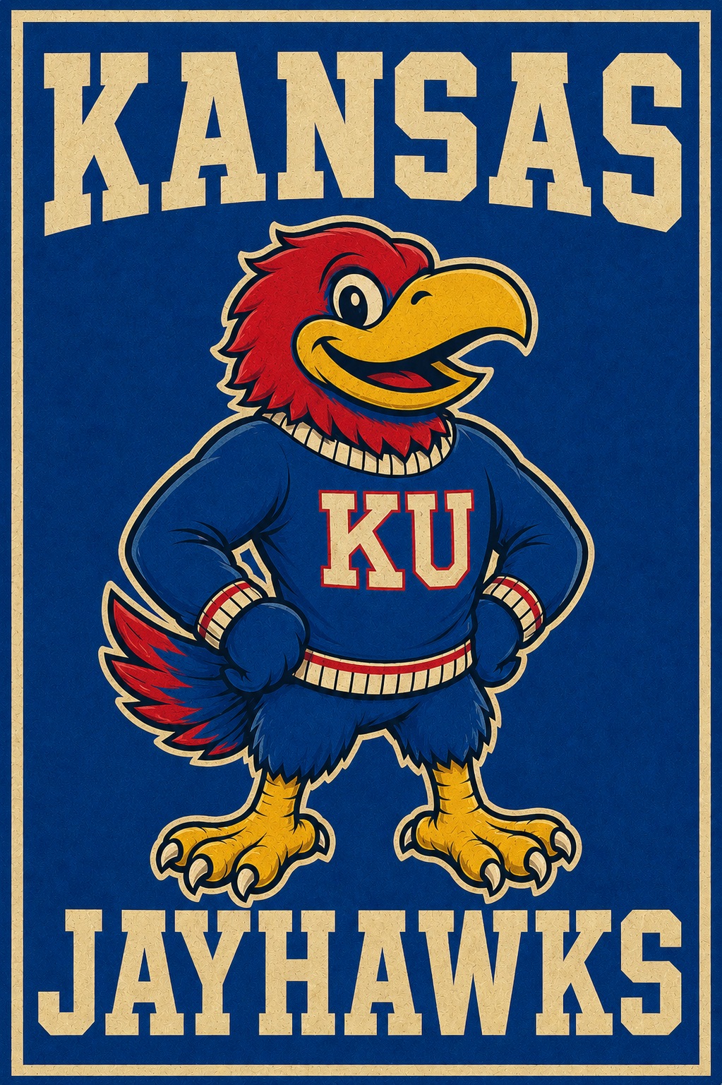 Kansas Jayhawks Hawk Character Poster-Style Wall Art