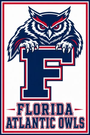 Florida Atlantic Owls Owl and F Graphic Wall Art