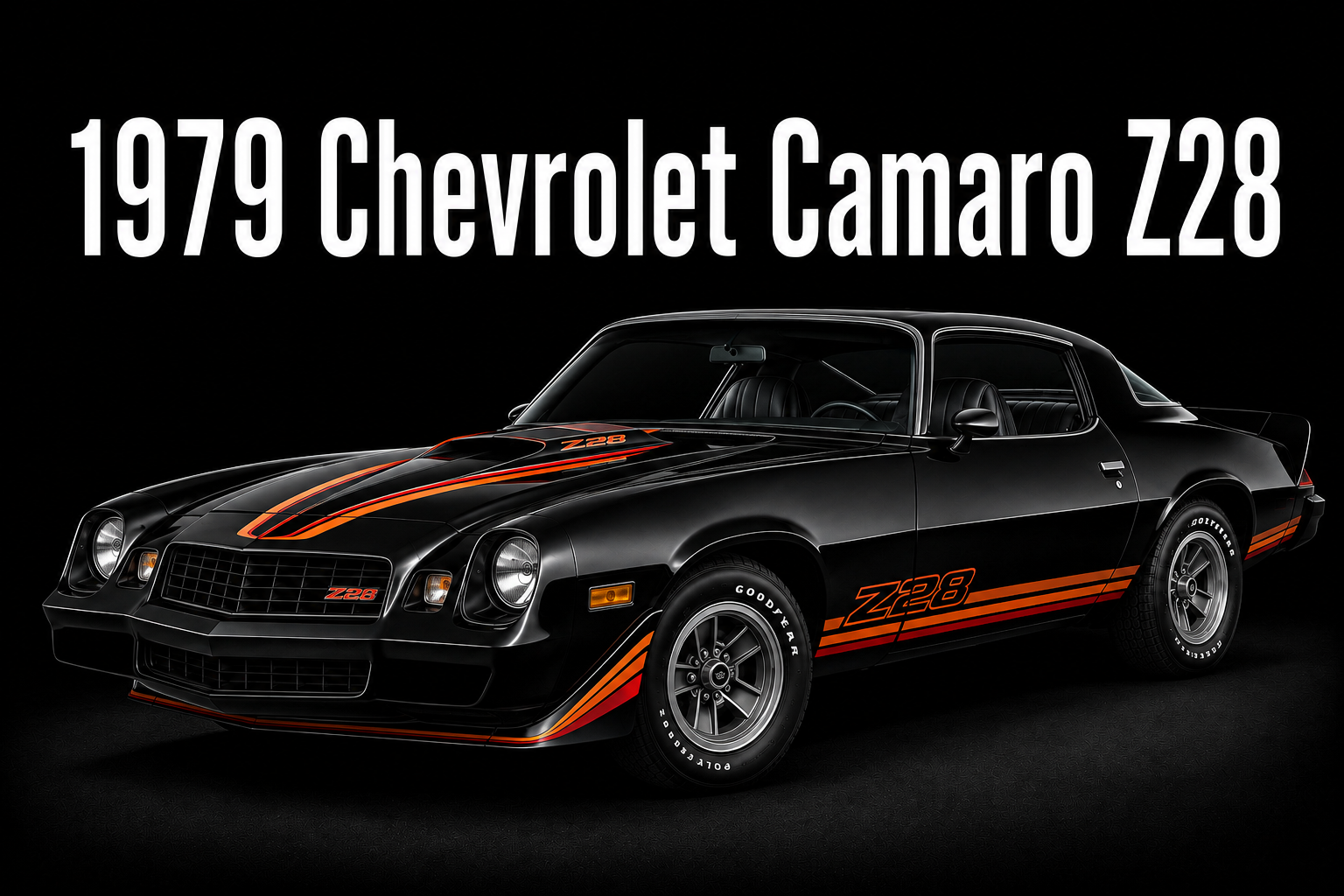 1979 Chevrolet Camaro Z28 Black and Orange Car Wall Art