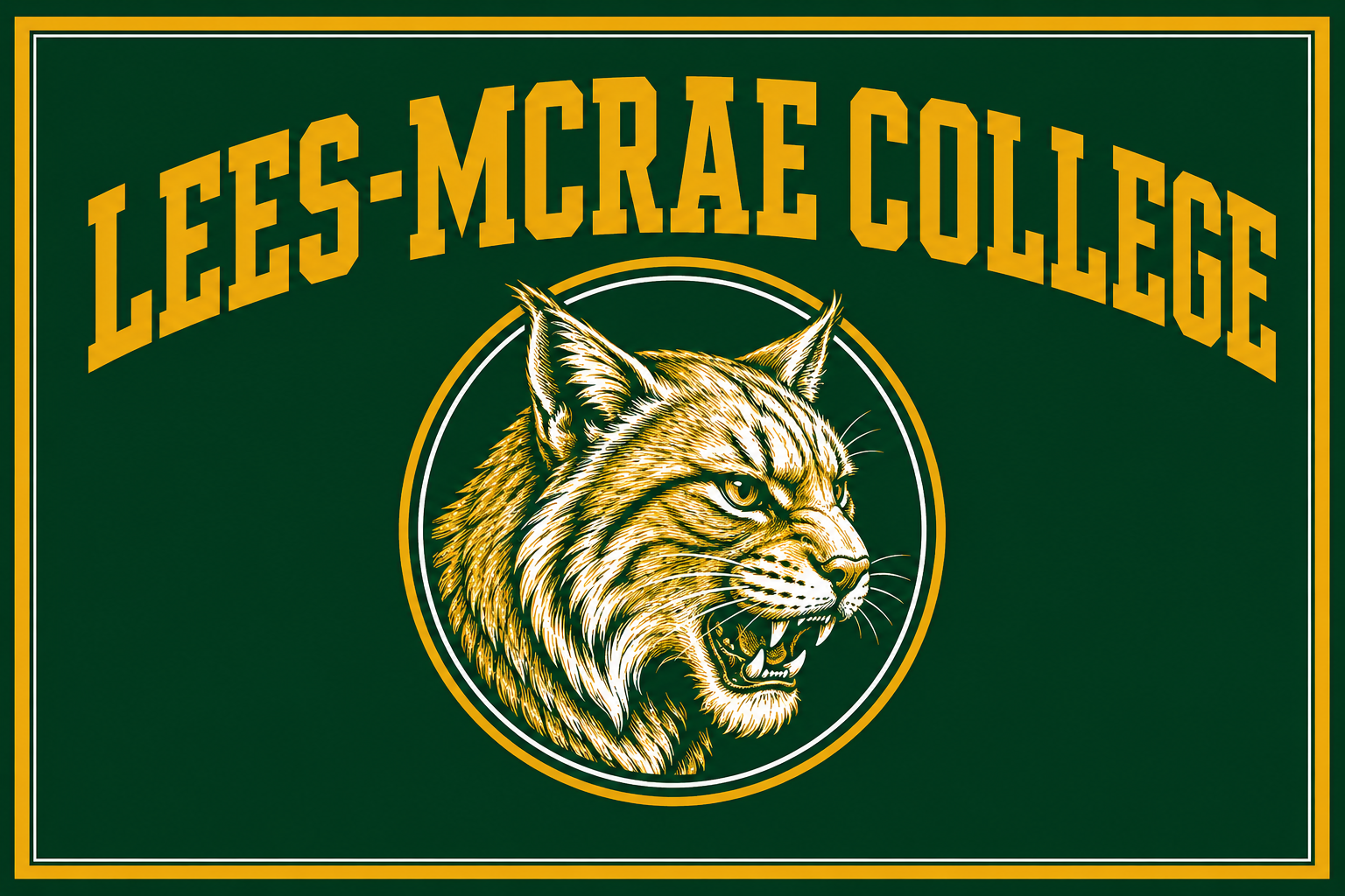 Les-McRae College Bobcat Green and Gold Wall Art