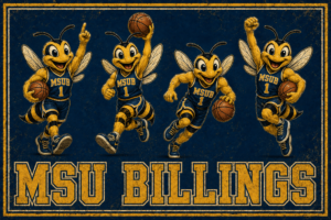 MSU Billings Yellowjackets Basketball Retro Graphic Wall Art