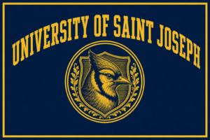 University of Saint Joseph Navy and Gold Bird Crest Wall Art