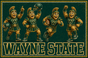 Wayne State Football Gladiator Mascot Wall Art
