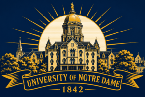 University of Notre Dame 1842 Gothic Campus Artwork