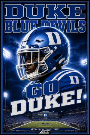 Duke Blue Devils Football Stadium Poster