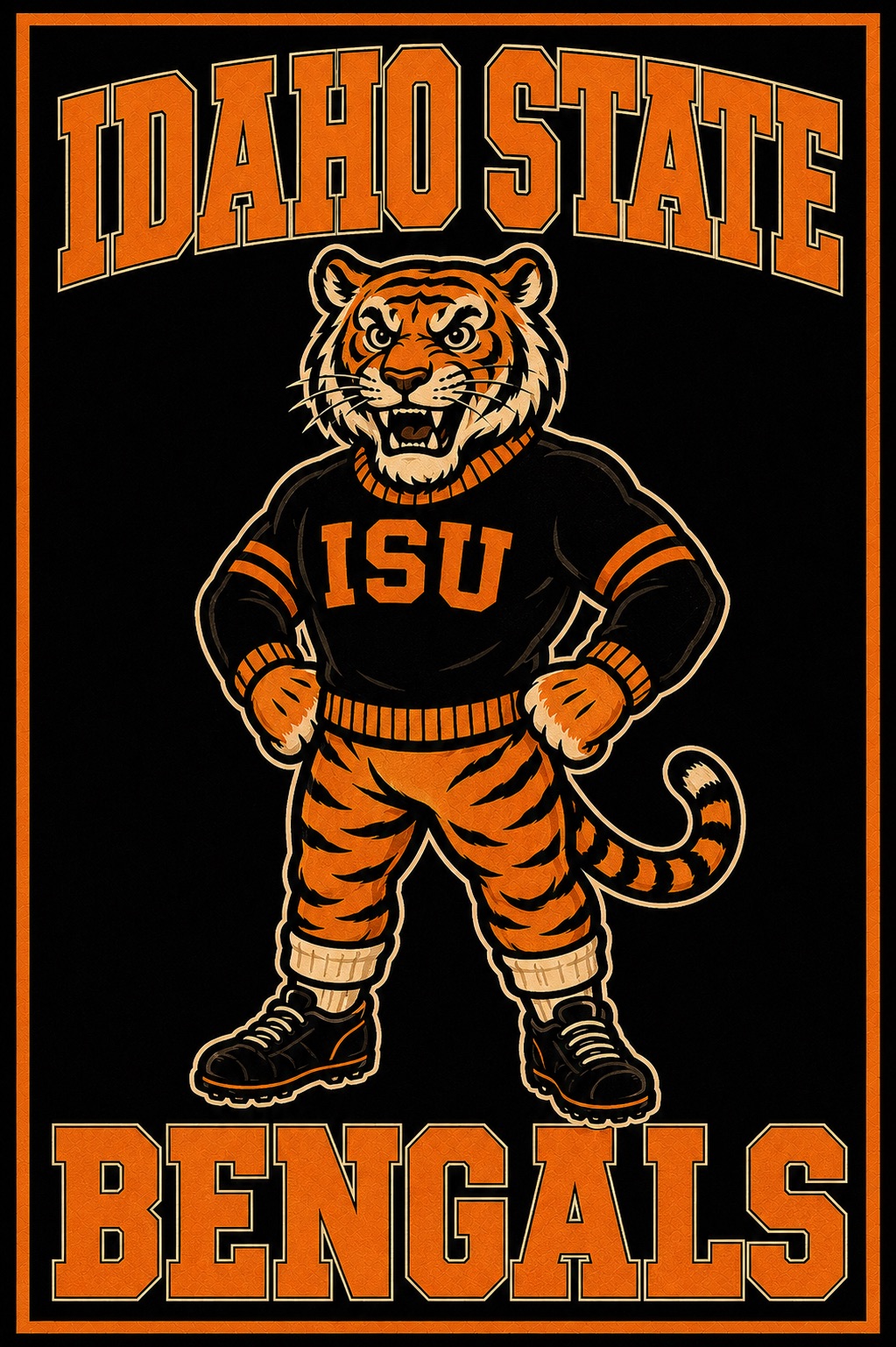 Idaho State Bengals Tiger Mascot Wall Art