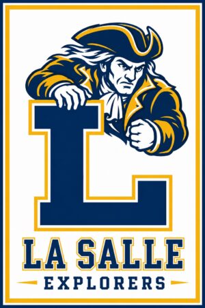 La Salle Explorers Navy and Gold Mascot Wall Art