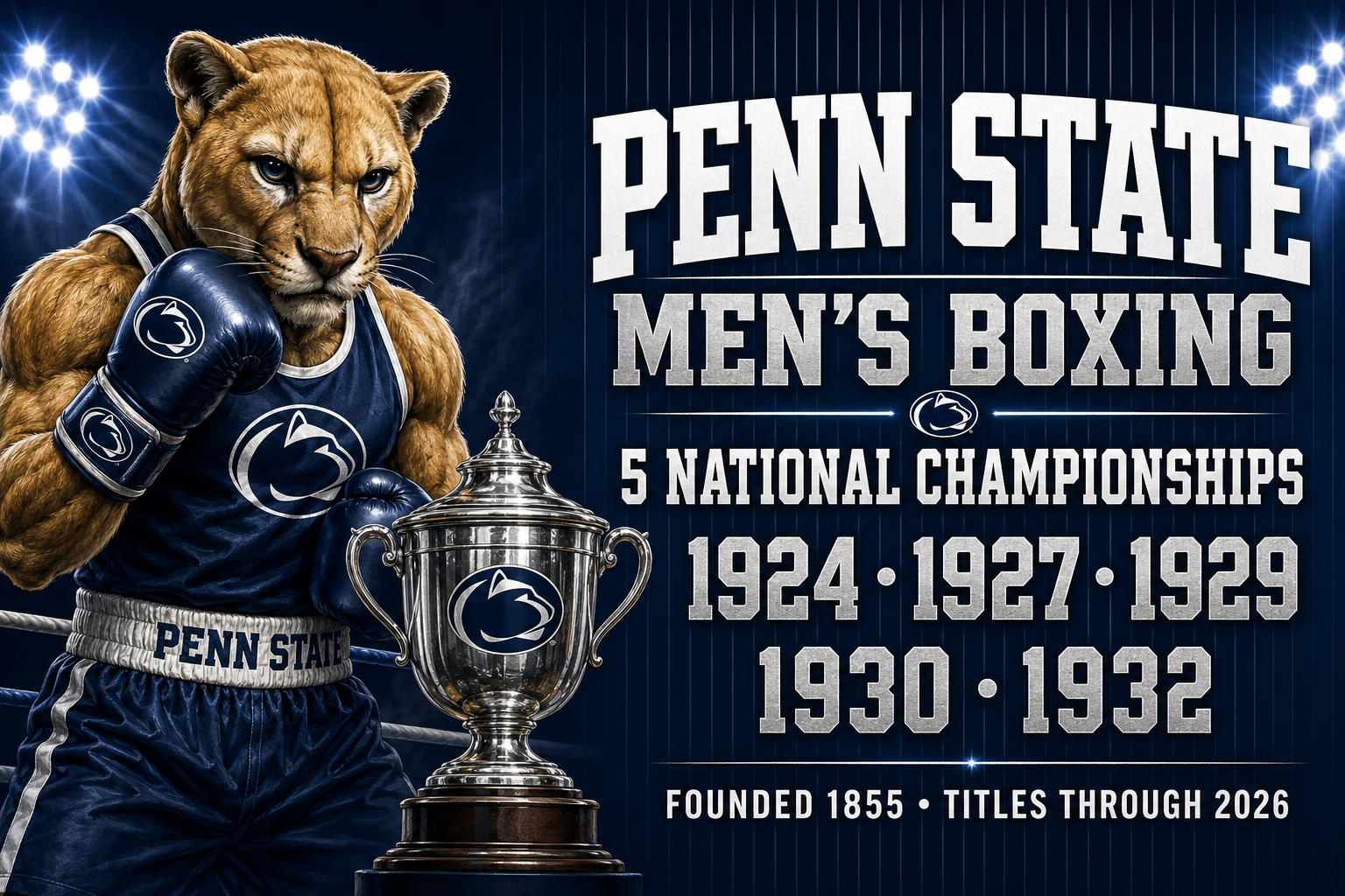 Penn State Men’s Boxing Championships Lion Poster