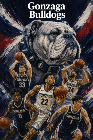 Gonzaga Bulldogs Basketball Bulldog Team Poster